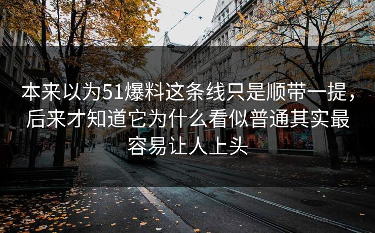 本来以为51爆料这条线只是顺带一提，后来才知道它为什么看似普通其实最容易让人上头