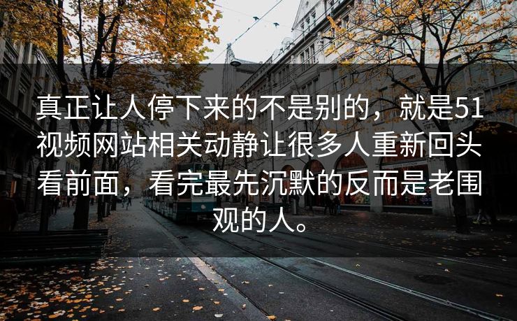 真正让人停下来的不是别的，就是51视频网站相关动静让很多人重新回头看前面，看完最先沉默的反而是老围观的人。