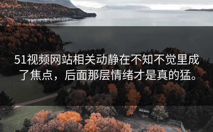 51视频网站相关动静在不知不觉里成了焦点，后面那层情绪才是真的猛。