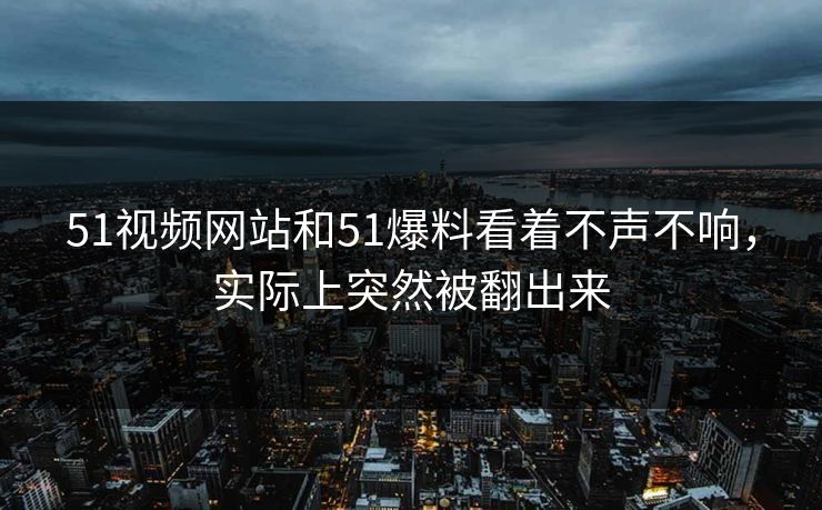 51视频网站和51爆料看着不声不响，实际上突然被翻出来  第1张