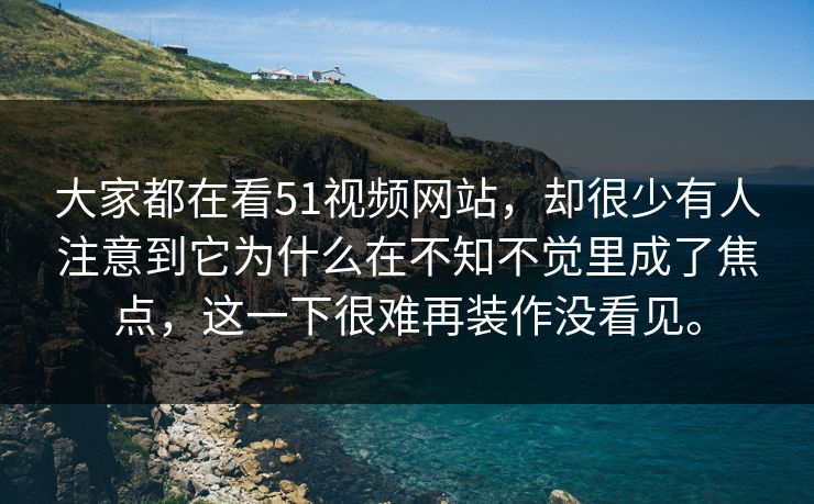 大家都在看51视频网站，却很少有人注意到它为什么在不知不觉里成了焦点，这一下很难再装作没看见。